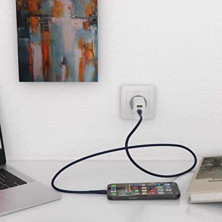 Polosmart PBS407 Micro USB Şarj ve Data Kablosu 2.4 Amper  1.2 Metre Gri