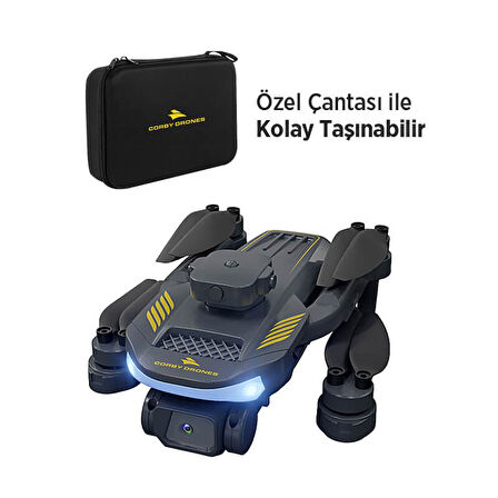Corby Drones CX030 Skywalk Kablosuz Katlanabilir Hareketli Kamera 720p Smart Drone Siyah