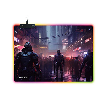 Polosmart PGS306 RGB Aydınlatma Kaydırmaz Taban Ergonomik Desenli Gaming Oyuncu Mouse Pad