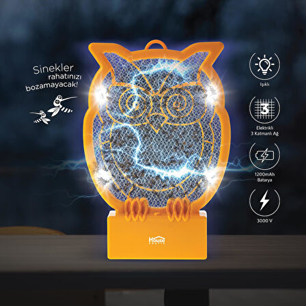 Polosmart HP59 Şarjlı Sinek Öldürücü 3000V 3 Katmanlı 