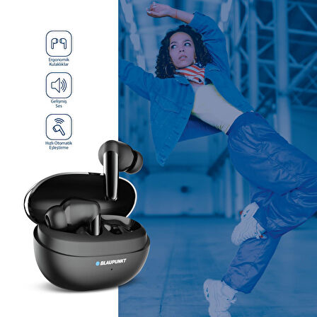 Blaupunkt B320 Kablosuz Bluetooth ENC Android IOS Uyumlu TWS Kulaklık Siyah 