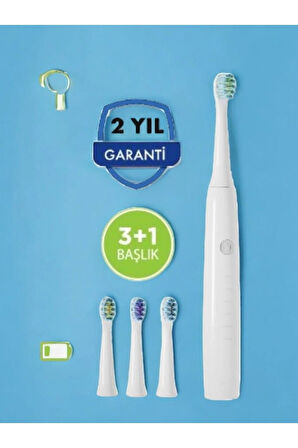 PBS520 Şarjlı Diş Fırçası - 3+1 Yedek Başlıklı-Tek Şarjda 3 saat kullanım