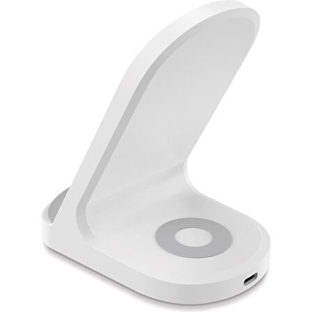 Polosmart 2 In 1 Masaüstü Kablosuz Şarj Cihazı Beyaz PBS129