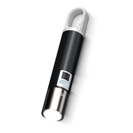 House Pratik HP75 Güçlü El Feneri 380 Lümen 200m Aydınlatma Type-C Şarjlı 4 Modlu Siyah