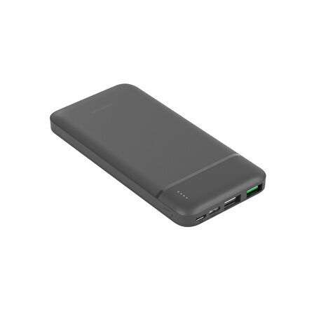 Polosmart PBS123 10.000 mAh 1 Type-C 2 USB Çıkışlı Taşınabilir Şarj Cihazı Powerbank Gri
