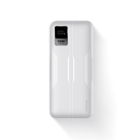 Polosmart PSM130 Taşınabilir 20W PD Çıkışı Dijital Göstergeli Şarj Cihazı Powerbank 10.000 mAh Beyaz