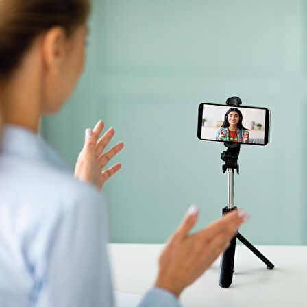 Polosmart PSM137 Işıklı Uzaktan Kumandalı Tripod Siyah