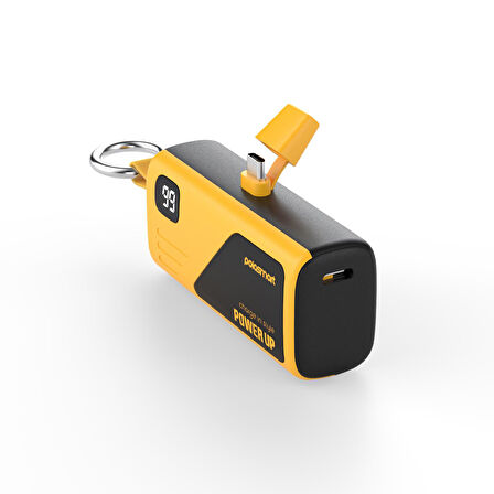 Polosmart PSM132 Taşınabilir Dijital Göstergeli 20W PD Çıkışlı Şarj Cihazı Powerbank 5.000 mAh Sarı