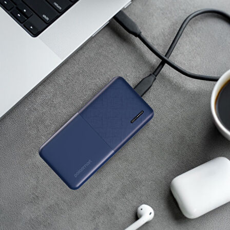 Polosmart PBS132 Led Göstergeli 2 USB 1 PD Çıkışlı Taşınabilir Şarj Cihazı Powerbank Navy