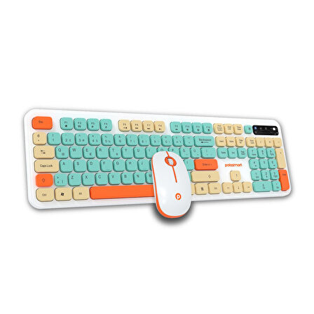 Polosmart PSK12 Kablosuz 2.4 Ghz Pilli Klavye & Mouse Set Beyaz