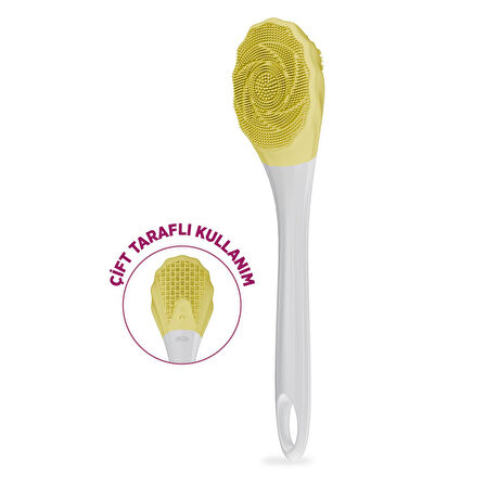 House Pratik HP87 Şarjlı Silikon Duş Fırçası 3 Mod Titreşimli Vücut Temizleme Fırçası Sarı