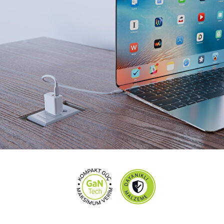 Polosmart PSM136 20W PD + 18W USB Hızlı Şarj Cihazı Çift Port Akıllı Tanıma Duvar Adaptörü Beyaz