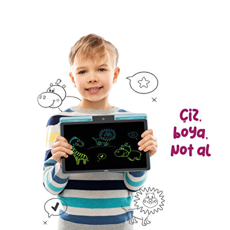 House Pratik HP78 Pilli LCD Ekran Elektronik Yazı Tahtası 16 İnç Mavi