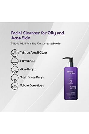 Beauty&more Ametist Purple Cloud Yağlı Ve Akneli Ciltler Için Yüz Yıkama Jeli 250 ml Salicylic Acid