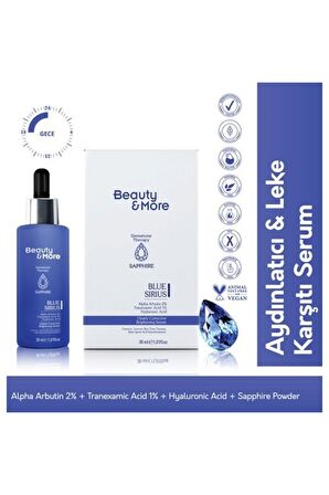 Safir Blue Sirius Aydınlatıcı & Leke Karşıtı Serum 30 Ml Alpha Arbutin 2% + Tranexamic A