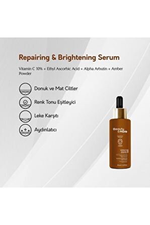 Beauty&more Amber Venüs Shine Onarıcı Ve Aydınlatıcı Serum 30 Ml Vit C 10%+ Ethyl Ascorbic Acid + Al