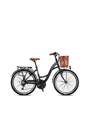 Geroni Tourer 26 City Bike 21 Vites V.b. Mat Siyah - Gri /kahverengi Alm