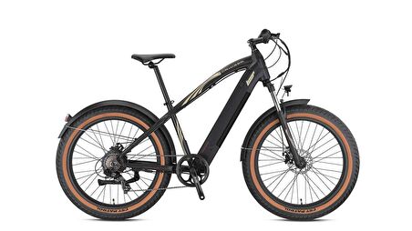 LOOP CRUISER 26 ELEKTRİKLİ FAT BIKE BİSİKLET 7Vites MD 17 MAT SİYAH -KAHVERENGİ