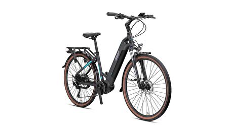 LOOP COMMUTER 28 ELEKTRİKLİ ŞEHİR BİSİKLETİ 9V HD 17.5 MAT SİYAH-FÜME-TURKUAZ