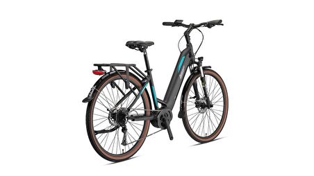 LOOP COMMUTER 28 ELEKTRİKLİ ŞEHİR BİSİKLETİ 9V HD 17.5 MAT SİYAH-FÜME-TURKUAZ