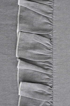 Ecocotton Zaira Gri Çift Kişilik %100 Organik Pamuk El Nakışlı Nevresim Takımı