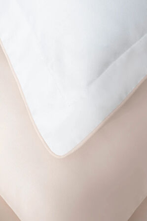 Green Black Emily Çift Kişilik Nevresim Takımı %100 Pamuk Saten 210 TC Krem-Açık Somon