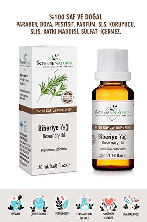 Biberiye Yağı 20 ml %100 Saf Doğal ve Organik Aromaterapi Esansiyel Bitkisel Uçucu Vegan Yağ