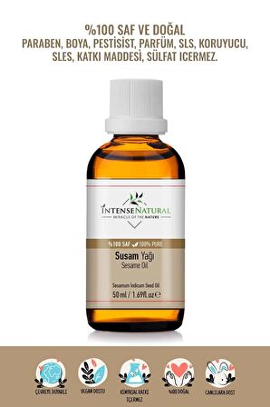 Susam Yağı Soğuk Sıkım 50 ml %100 Saf ve Doğal Sesame Carrier Oil