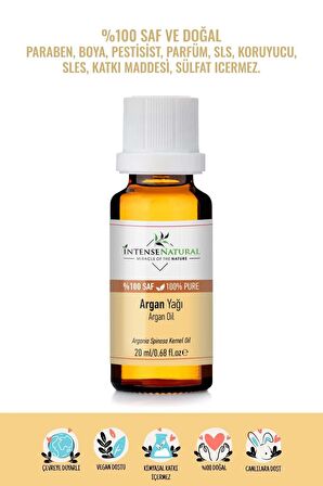 Argan Yağı Soğuk Sıkım 20 ml %100 Saf ve Doğal Argania Spinosa Oil