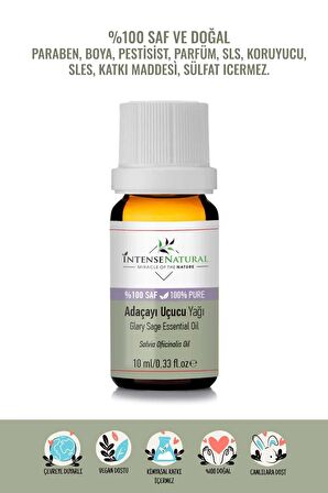 Adaçayı (Acı Elma) Uçucu Yağı 10 ml %100 Saf ve Doğal Misk Ada Çayı Clary Sage Essential Oil