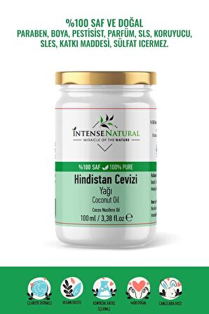 Hindistan Cevizi Yağı Soğuk Sıkım 100 ml %100 Saf ve Doğal Coconut Oil