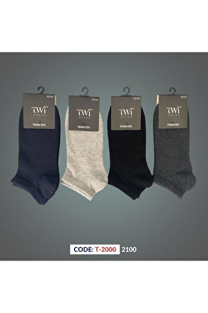 Pamuk Patik Düz Paket Karışık Çorap 12'li