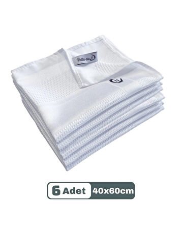 Mikrofiber Cam Bezi Genel Temizlik Bezi Mutfak Banyo Yüzey 6 adet Beyaz 40x60cm