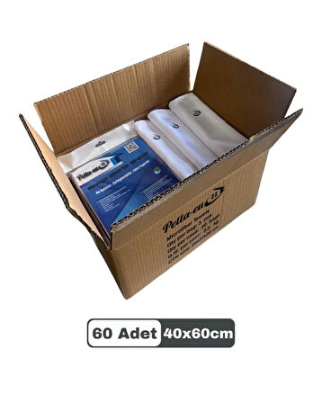 Mikrofiber Cam Bezi Genel Temizlik Bezi Mutfak Banyo Yüzey 60 adet Beyaz 40x60cm