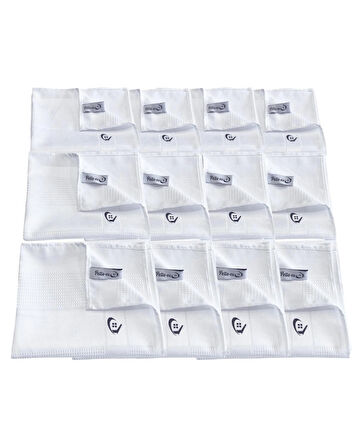 Mikrofiber Cam Bezi Genel Temizlik Bezi Mutfak Banyo Yüzey 12 adet Beyaz 40x60cm