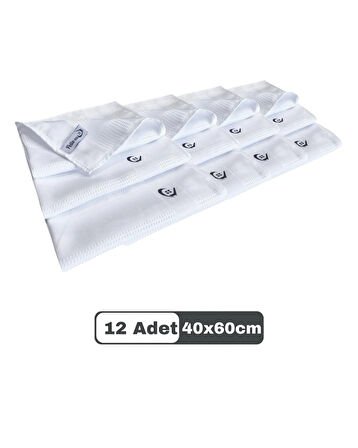 Mikrofiber Cam Bezi Genel Temizlik Bezi Mutfak Banyo Yüzey 12 adet Beyaz 40x60cm