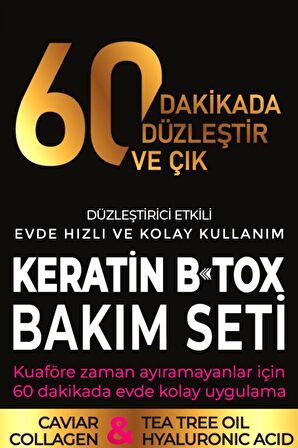 4 Aşamalı Keratin Botox Hızlı Düzleştirici & Bakım Full Set (KOYU RENKLİ SAÇLAR İÇİN)