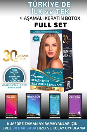La Benedic TR'de İlk 4 Aşamalı Keratin Botox Hızlı Onarım&Bakım Full Set (Tüm Saç Renk ve Tipler)