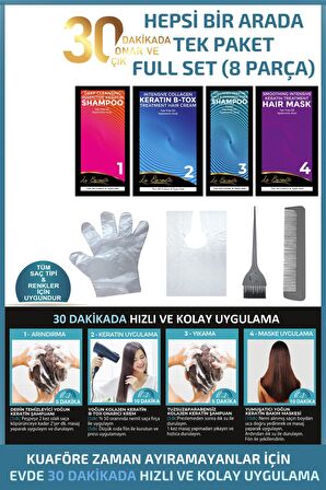 La Benedic TR'de İlk 4 Aşamalı Keratin Botox Hızlı Onarım&Bakım Full Set (Tüm Saç Renk ve Tipler)