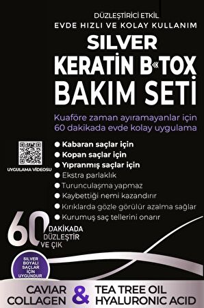 La Benedic 4 Aşamalı Silver Keratin Botox Hızlı Düzleştirici & Bakım Full Set (Silver Saçlar İçin)