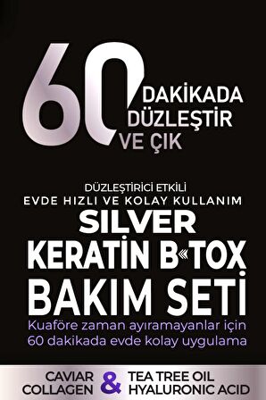 La Benedic 4 Aşamalı Silver Keratin Botox Hızlı Düzleştirici & Bakım Full Set (Silver Saçlar İçin)