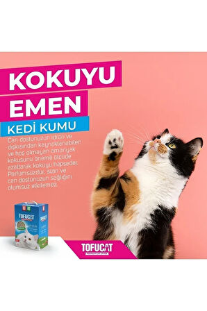 6 Litre, Topaklanan, Üstün Koku Hapsedebilen, Tuvalete Atılabilen, Doğal, Tofu Kedi Kumu