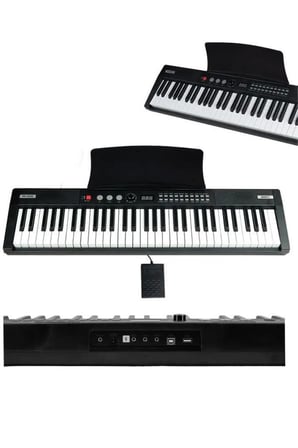 Midex PS4000BK Tuş Hassasiyetli 61 Tuşlu Org Bluetooth USB Midi METOD (Sustain Pedalı Çanta)