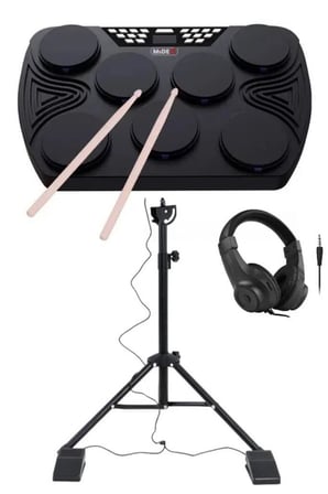 Midex DDX-105ST Profesyonel Standlı Dijital Davul Şarjlı Elektronik Bateri Bluetooth (Davul Stand Kulaklık Baget)
