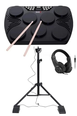 Midex DDX-105ST Profesyonel Standlı Dijital Davul Şarjlı Elektronik Bateri Bluetooth (Davul Stand Kulaklık Baget)