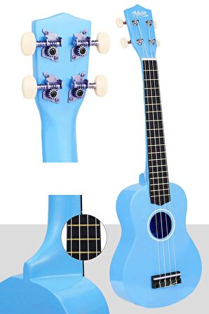 Midex UKX-233BL Mavi Concert Ukulele (Askı Çanta Metod Pena)