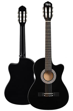 Midex CG-395BK Siyah Klasik Gitar 4/4 Sap Ayarlı Kesik Kasa Full Set (Çanta Askı Pena)