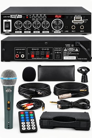 Lastvoice Lvx-150MİC Mikrofonlu Stereo Anfi Amfi 2x75 Watt Bluetooth Usb-Sd 220V/12V