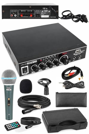 Lastvoice Lvx-150MİC Mikrofonlu Stereo Anfi Amfi 2x75 Watt Bluetooth Usb-Sd 220V/12V