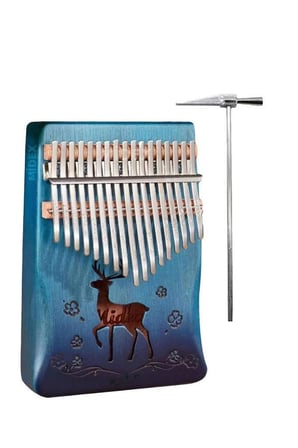 Midex KLX-510 Hakiki Ağaç Geyik Desenli Kalimba 17 Tuşlu